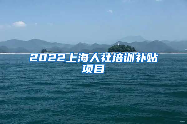 2022上海人社培训补贴项目