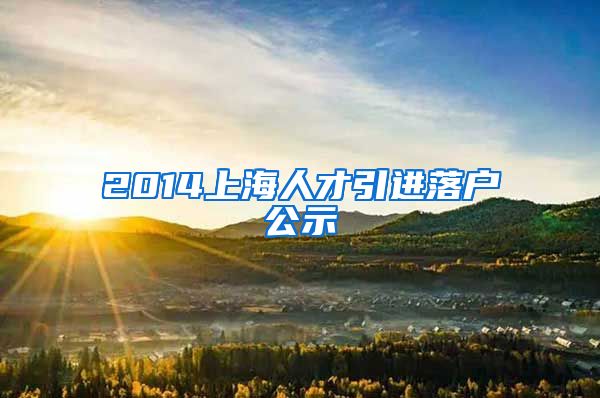 2014上海人才引进落户公示