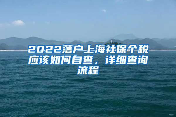 2022落户上海社保个税应该如何自查，详细查询流程