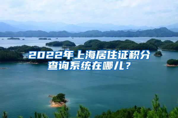 2022年上海居住证积分查询系统在哪儿？