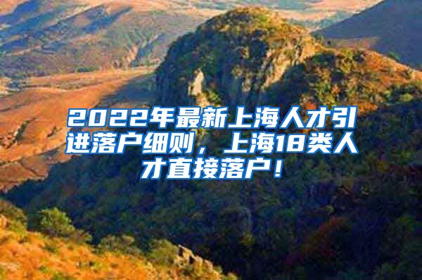 2022年最新上海人才引进落户细则，上海18类人才直接落户！