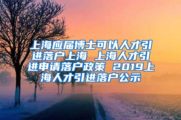 上海应届博士可以人才引进落户上海 上海人才引进申请落户政策 2019上海人才引进落户公示