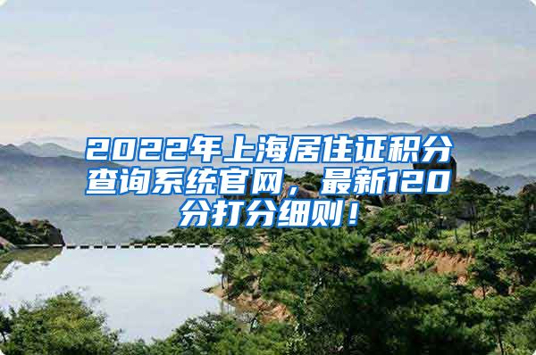 2022年上海居住证积分查询系统官网，最新120分打分细则！
