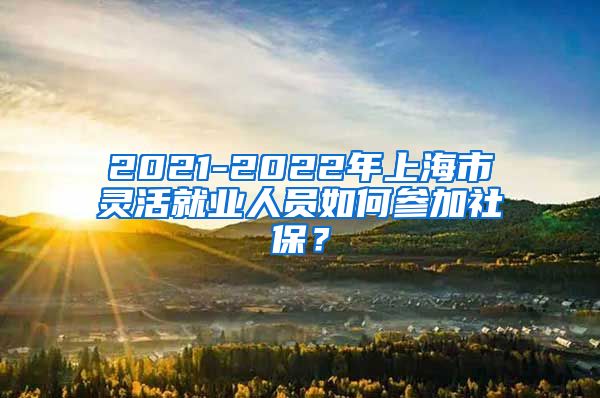 2021-2022年上海市灵活就业人员如何参加社保？
