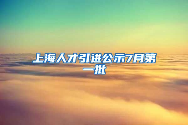 上海人才引进公示7月第一批