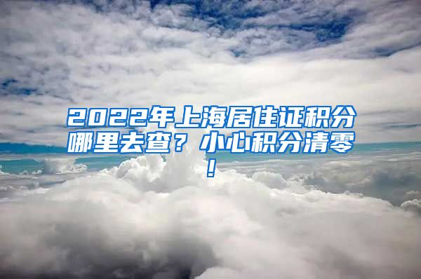 2022年上海居住证积分哪里去查？小心积分清零!