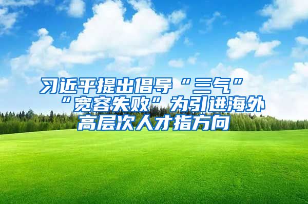 习近平提出倡导“三气”“宽容失败”为引进海外高层次人才指方向