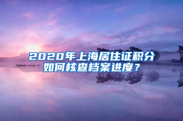 2020年上海居住证积分如何核查档案进度？