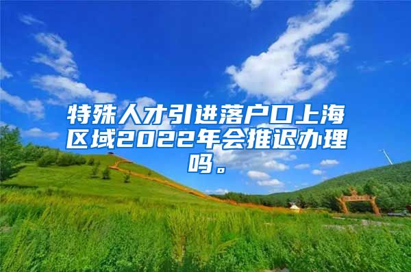 特殊人才引进落户口上海区域2022年会推迟办理吗。