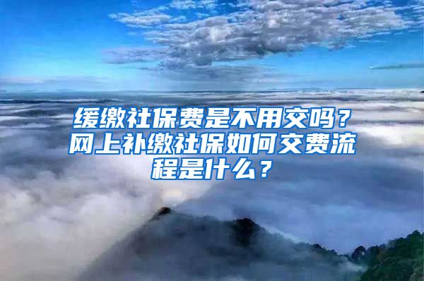 缓缴社保费是不用交吗？网上补缴社保如何交费流程是什么？