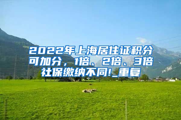 2022年上海居住证积分可加分，1倍、2倍、3倍社保缴纳不同!_重复