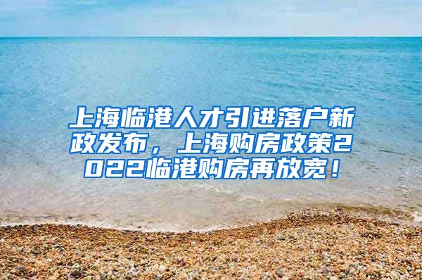 上海临港人才引进落户新政发布，上海购房政策2022临港购房再放宽！