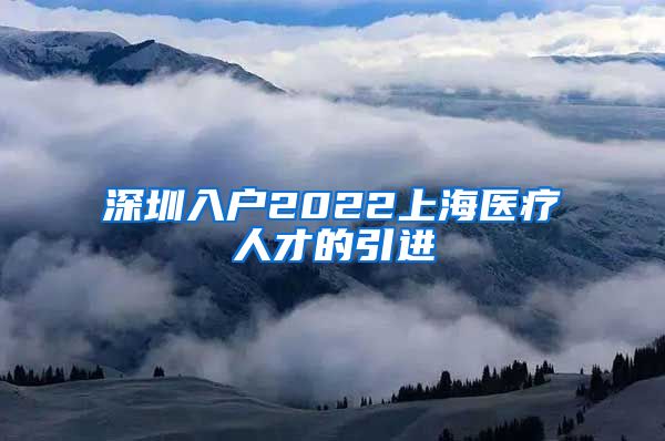 深圳入户2022上海医疗人才的引进