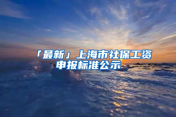 「最新」上海市社保工资申报标准公示