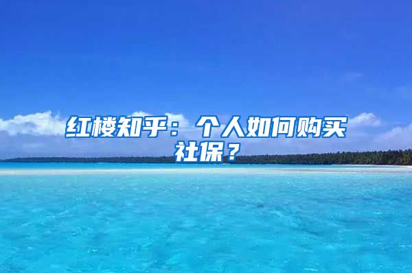 红楼知乎：个人如何购买社保？