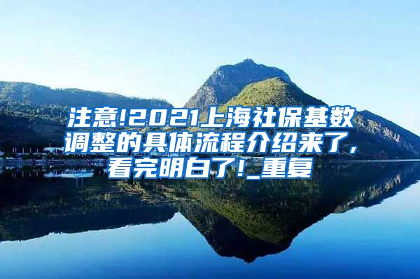 注意!2021上海社保基数调整的具体流程介绍来了,看完明白了!_重复