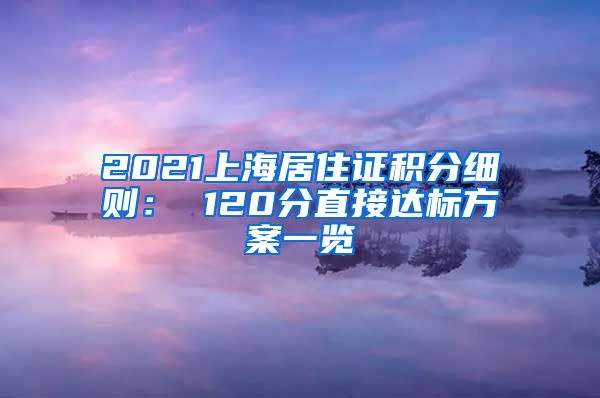 2021上海居住证积分细则： 120分直接达标方案一览