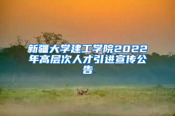 新疆大学建工学院2022年高层次人才引进宣传公告