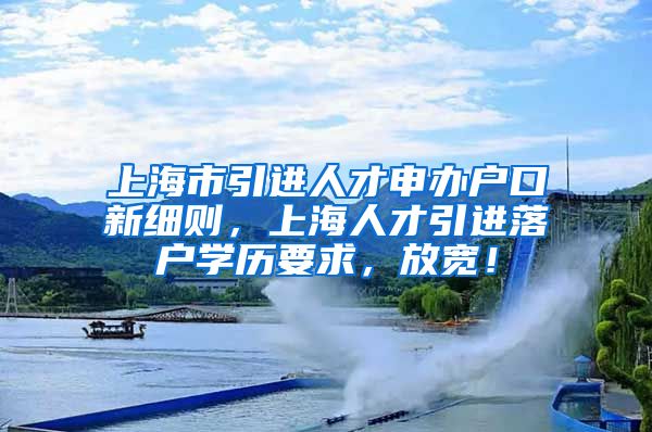 上海市引进人才申办户口新细则，上海人才引进落户学历要求，放宽！