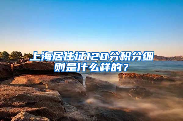 上海居住证120分积分细则是什么样的？