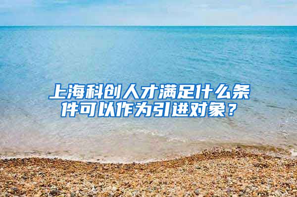 上海科创人才满足什么条件可以作为引进对象？