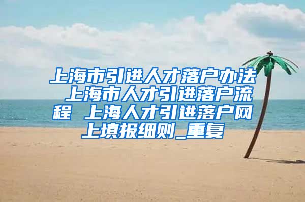 上海市引进人才落户办法 上海市人才引进落户流程 上海人才引进落户网上填报细则_重复