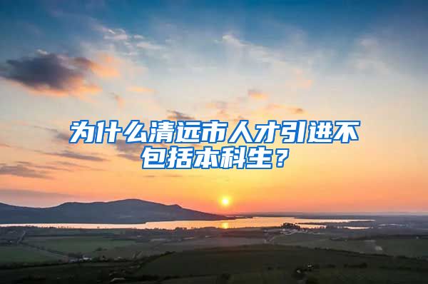 为什么清远市人才引进不包括本科生？