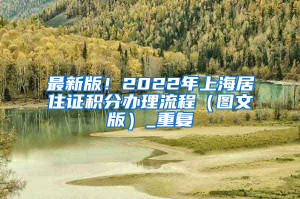 最新版！2022年上海居住证积分办理流程（图文版）_重复