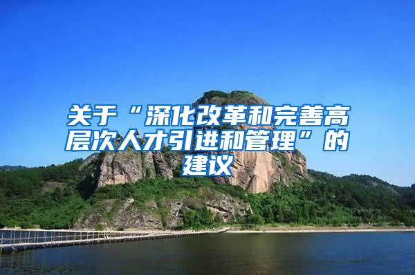 关于“深化改革和完善高层次人才引进和管理”的建议