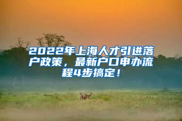 2022年上海人才引进落户政策，最新户口申办流程4步搞定！