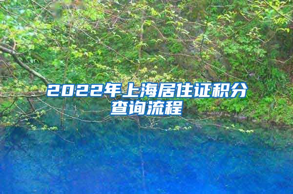 2022年上海居住证积分查询流程