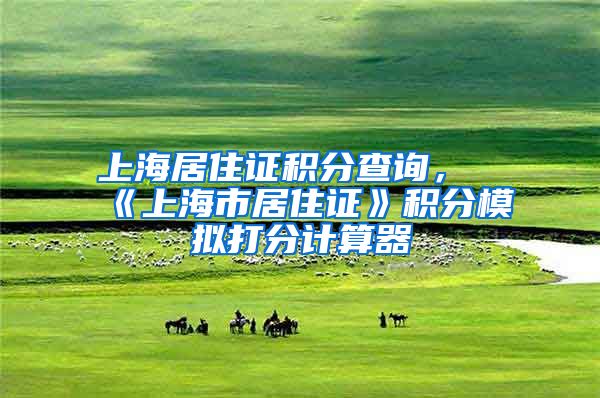 上海居住证积分查询，《上海市居住证》积分模拟打分计算器