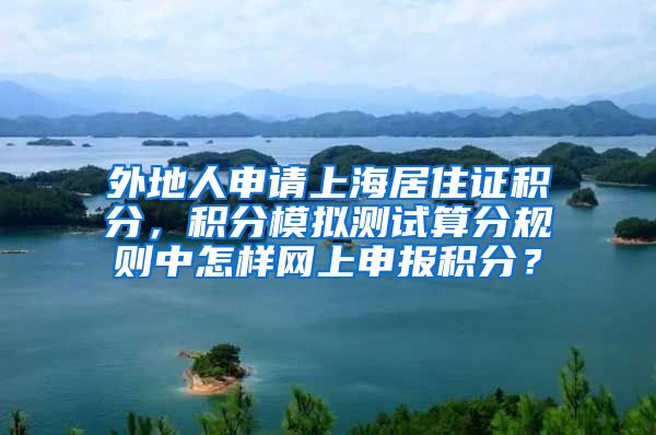 外地人申请上海居住证积分，积分模拟测试算分规则中怎样网上申报积分？