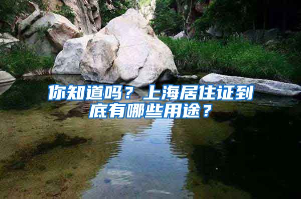 你知道吗？上海居住证到底有哪些用途？