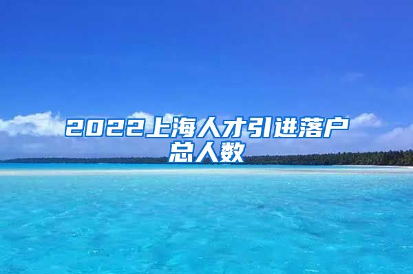 2022上海人才引进落户总人数