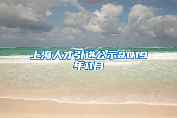 上海人才引进公示2019年11月