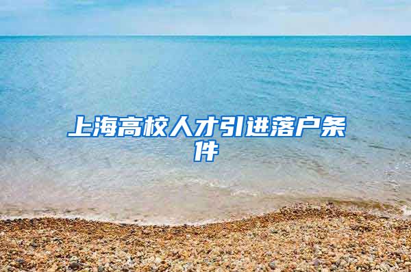 上海高校人才引进落户条件